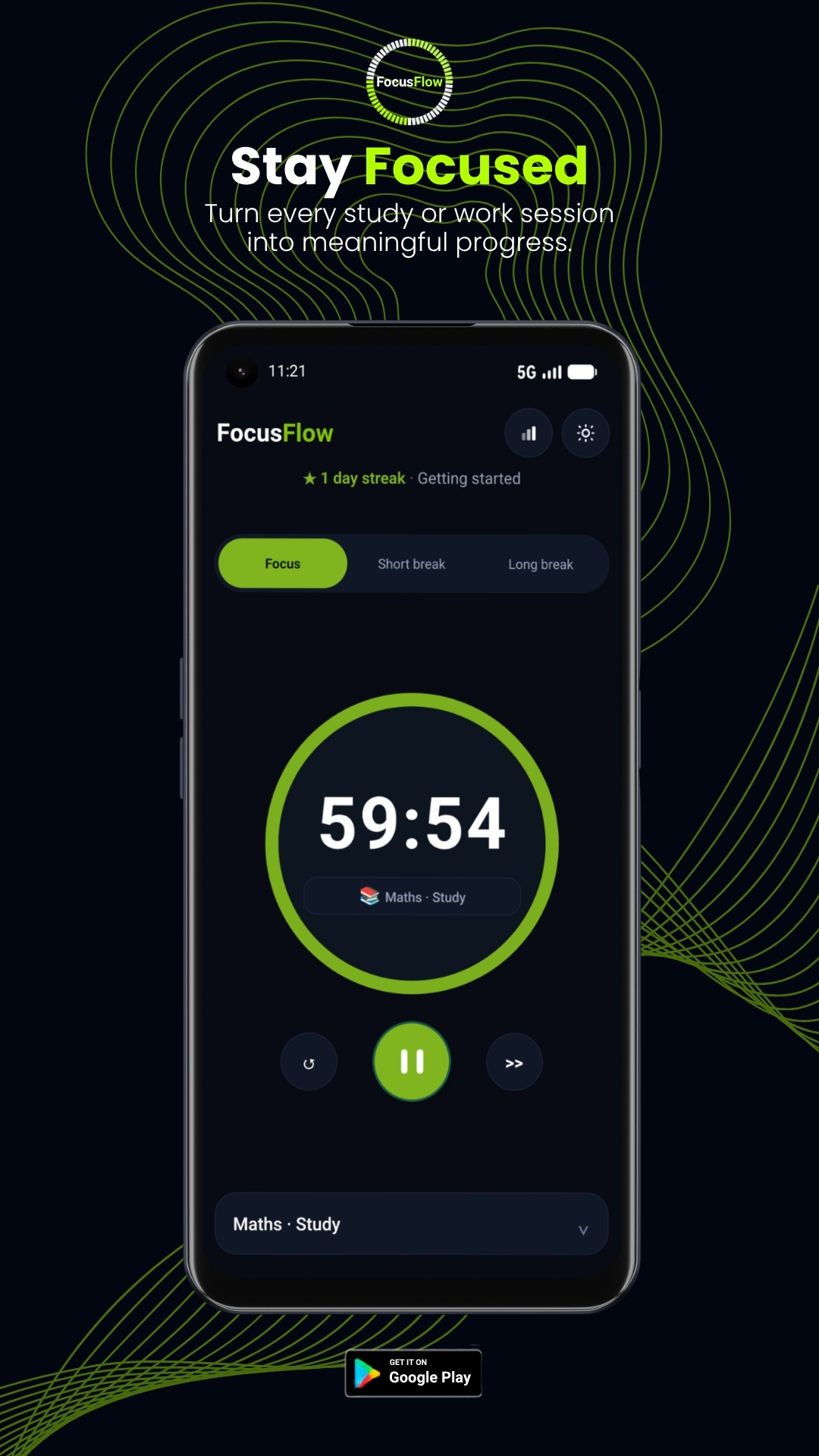 FocusFlow official Google Play promotional screenshot